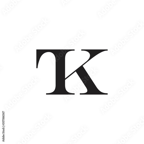 letter tk linked simple logo vector