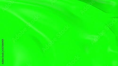 Photo realistic slow motion 4KHD Green Color flag waving in the wind.  Seamless loop animation with highly detailed fabric texture in 4K resolution.