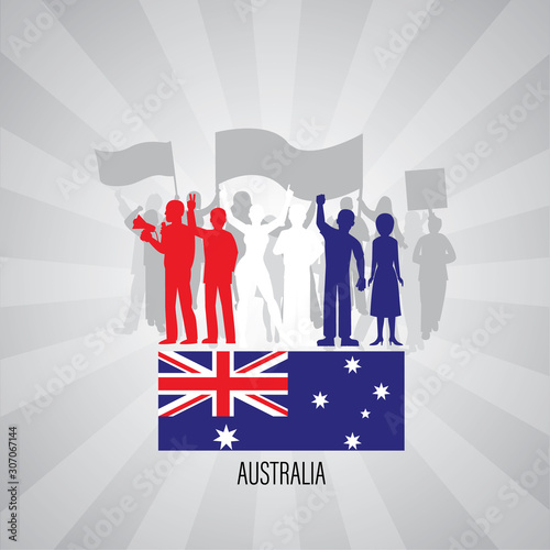 concept de manifestation en Australie, vecteur