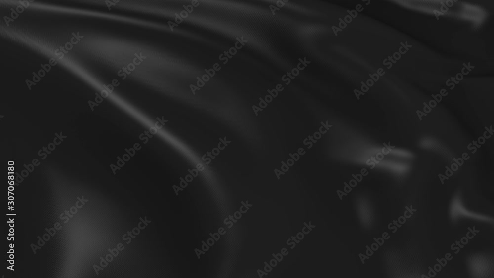 Photo realistic slow motion 4KHD Black Color flag waving in the wind.  Seamless loop animation with highly detailed fabric texture in 4K resolution.