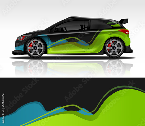 Car wrap decal design vector  for advertising or custom livery WRC style  race rally car vehicle sticker and tinting.