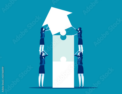 Business Partners and Teamwork. Concept business team vector illustration, Growth and Togetherness