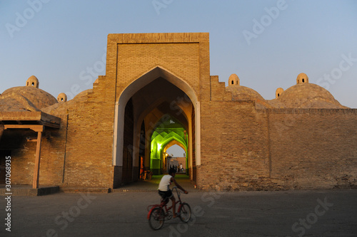 Empty street in the old Eastern city. The ancient buildings of medieval Asia