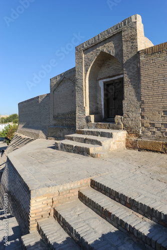 Empty street in the old Eastern city. The ancient buildings of medieval Asia
