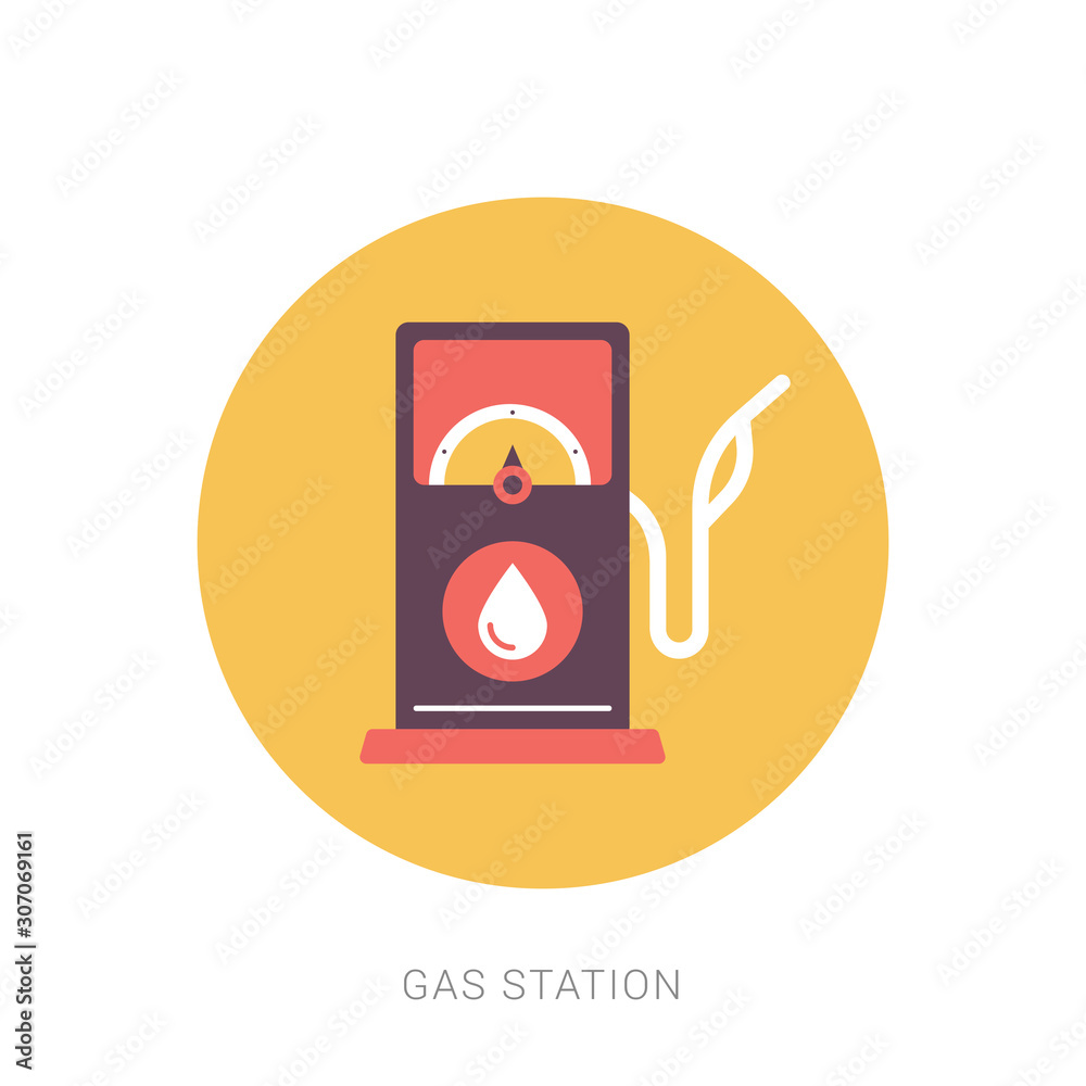 Flat design modern and retro gas pumps isolated Flat design modern and retro gas pumps isolated