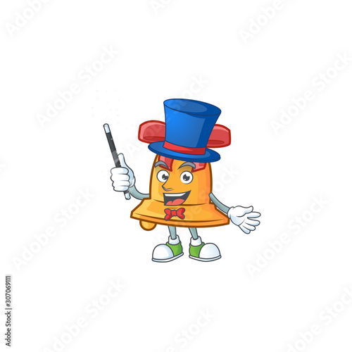 Cartoon character of christmas bell Magician style