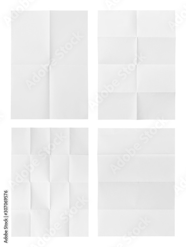 folded paper isolated on white background