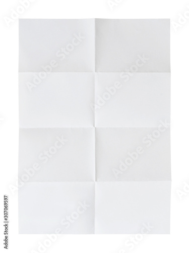 folded paper isolated on white background