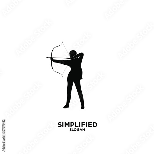 Archer black logo silhouette icon design vector illustration
