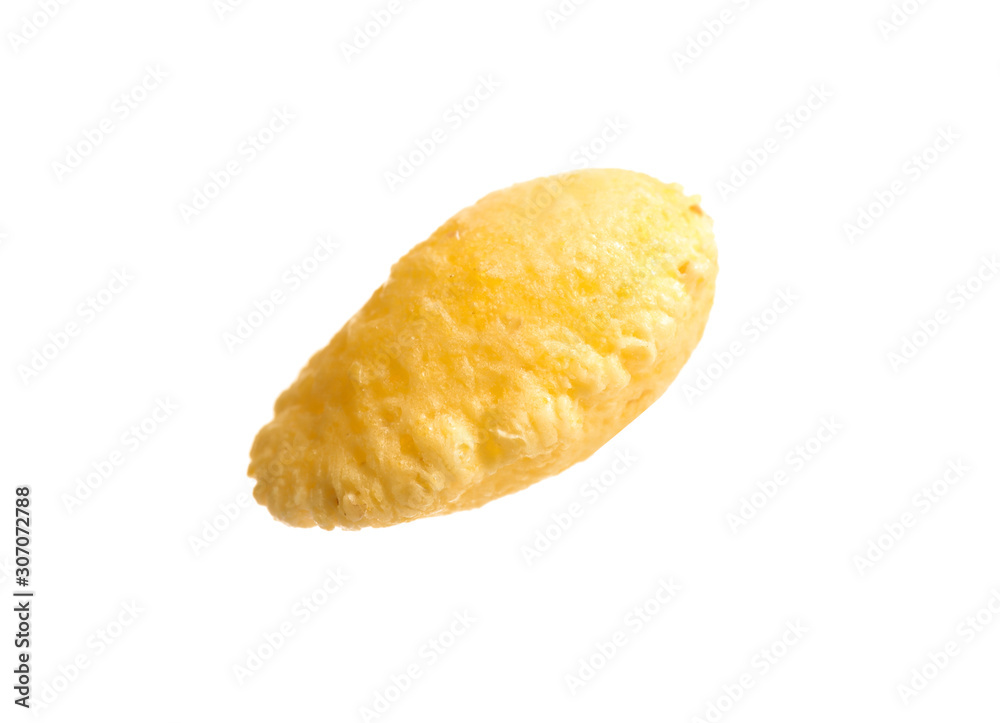 Tasty crispy corn flake isolated on white Tasty crispy corn flake isolated on white