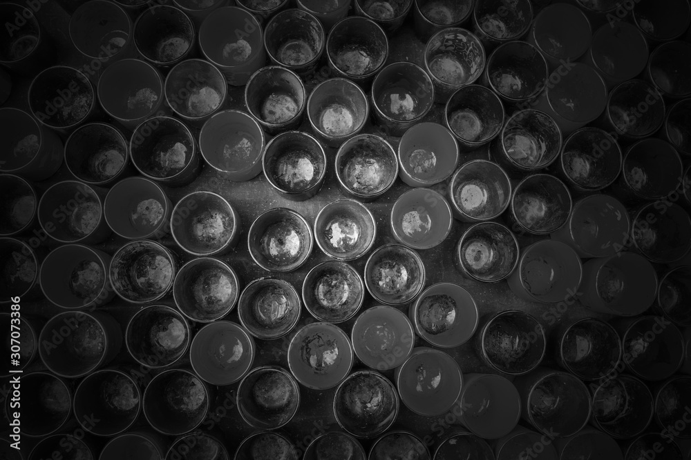 Old glass of painted color with vignetting of dark or black blur border gradient in bw or black and white tone. Old glass of painted color with vignetting of dark or black blur border gradient in bw or black and white tone.