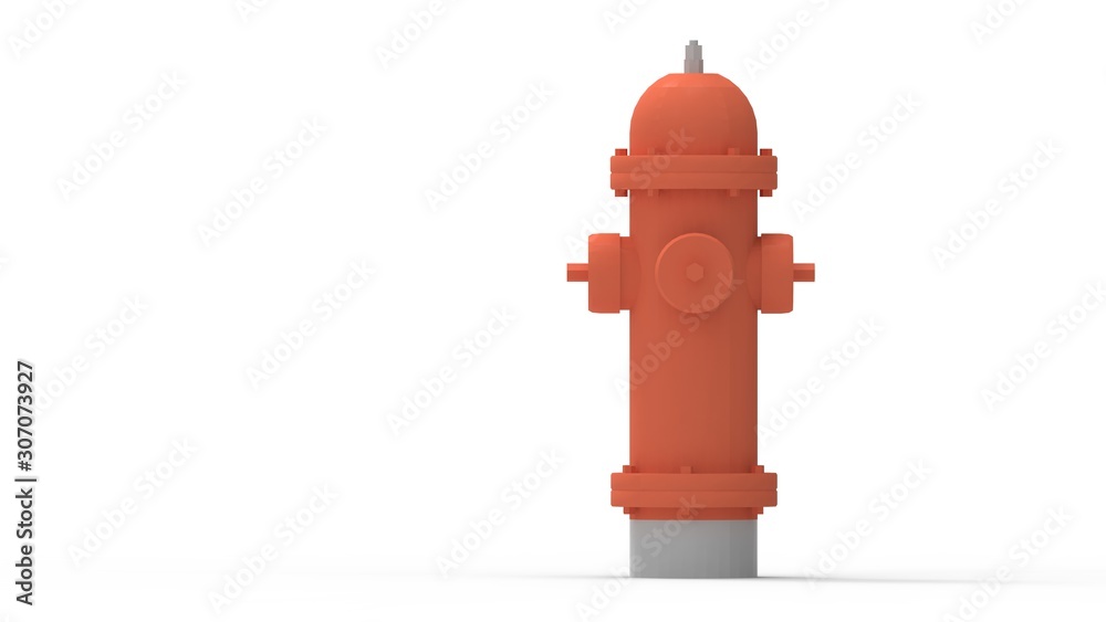 3d rendering of a fire hydrant isolated in a bright studio background
