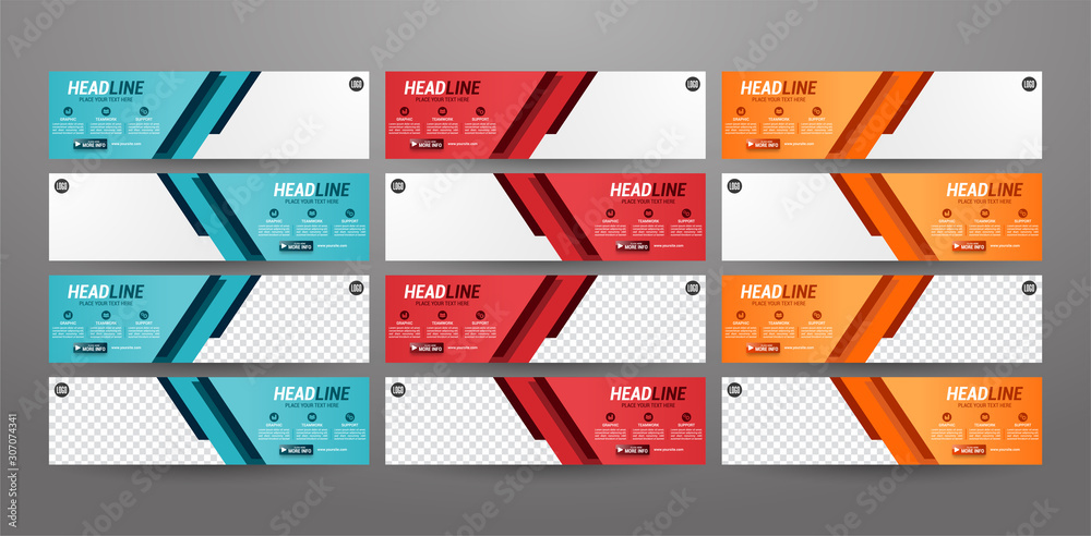 Vector abstract geometric design banner web template