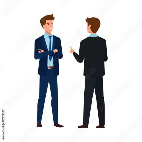 businessmen elegant avatar character icon vector illustration design