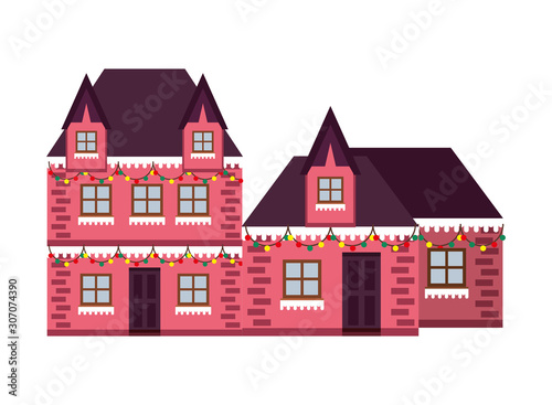 houses with snow winter season