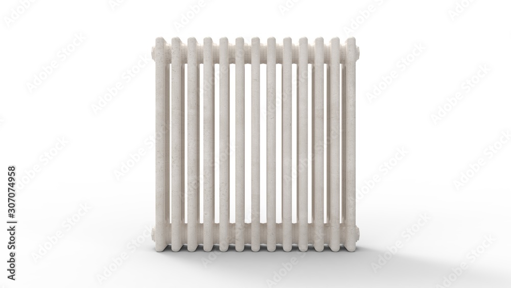 3d rendering of a radiator isolated in a bright studio background 3d rendering of a radiator isolated in a bright studio background