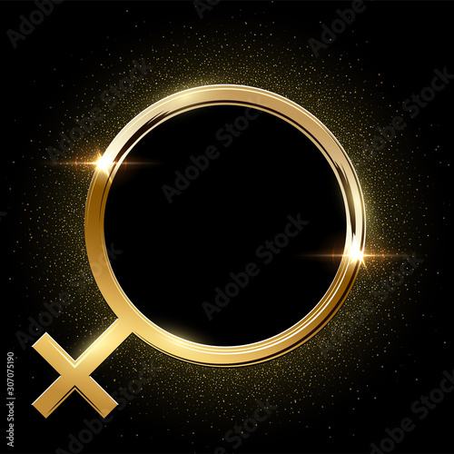 Golden female symbol vector illustration
