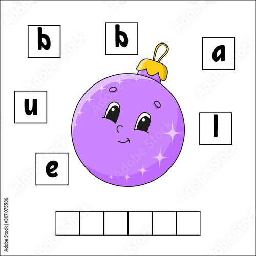 Words puzzle. Education developing worksheet. Learning game for kids. Activity page. Puzzle for children. Riddle for preschool. Simple flat isolated vector illustration in cute cartoon style.