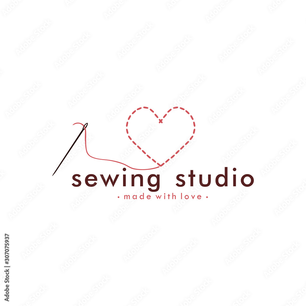 Tailor Sewing Vintage Logo, Needle, Yarn, Fashion Retro Simple Logo, Sign, Icon Template Vector Design