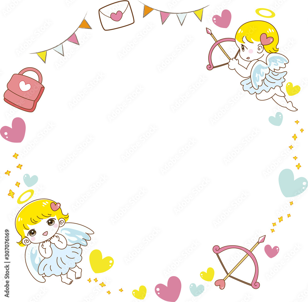 天使ちゃん フレーム 枠 空白 イラスト 金髪 Stock Vector Adobe Stock
