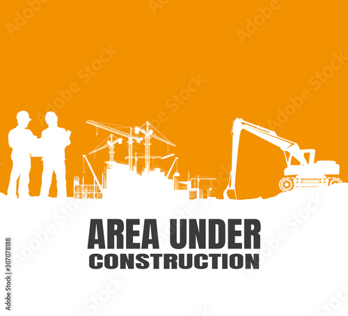 Construction silhouette vector background.