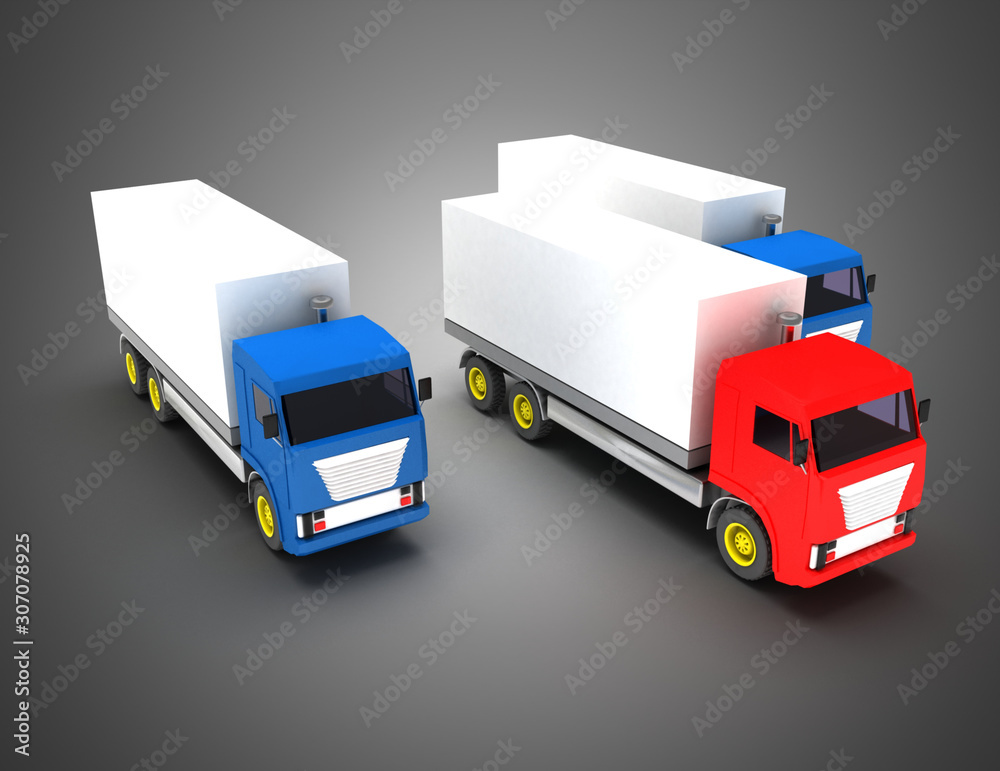 3d truck transport leader concept. 3d illustration