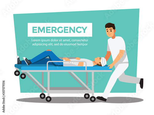 emergency team ,Vector illustration cartoon character.