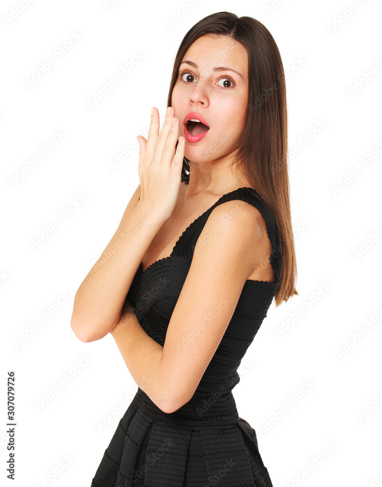 Surprised happy young woman Surprised happy young woman