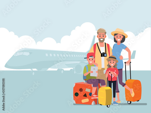 Happy group of Family traveler
