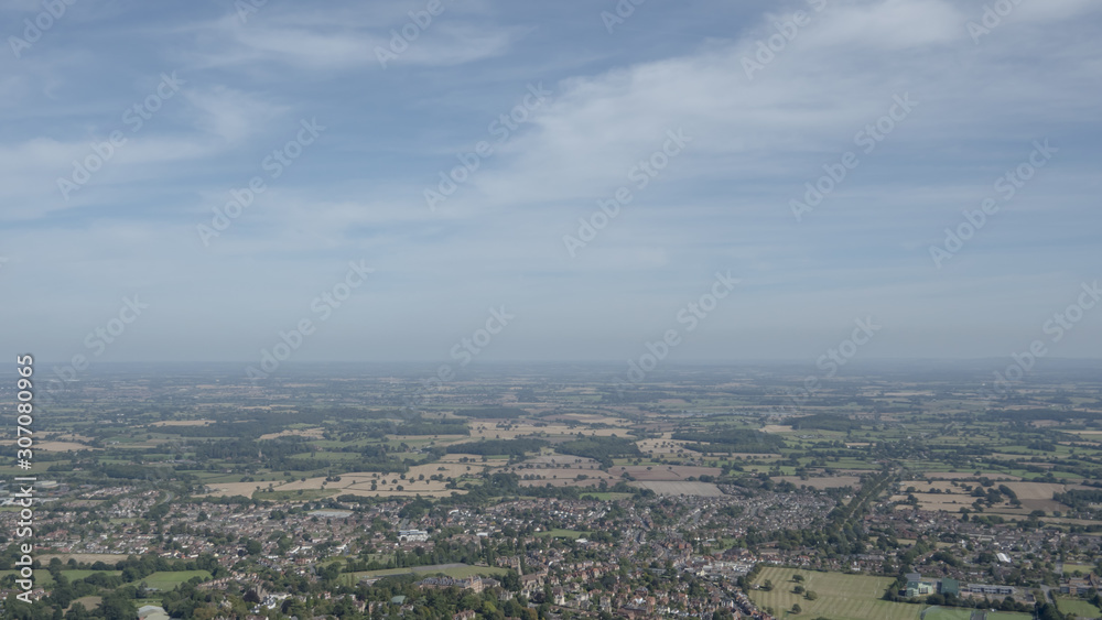 Worcestershire UK aerial countryside view