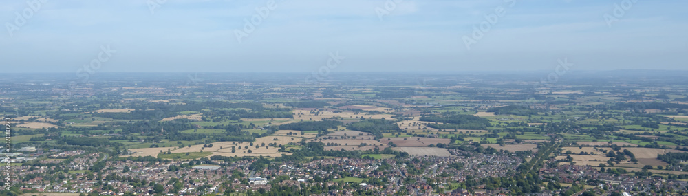 Panoramic aerial view or Worcestershire countryside