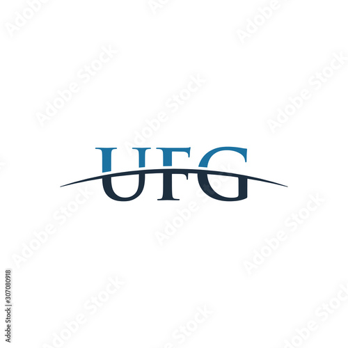 Initial letter UFG, overlapping movement swoosh horizon logo company design inspiration in blue and gray color vector