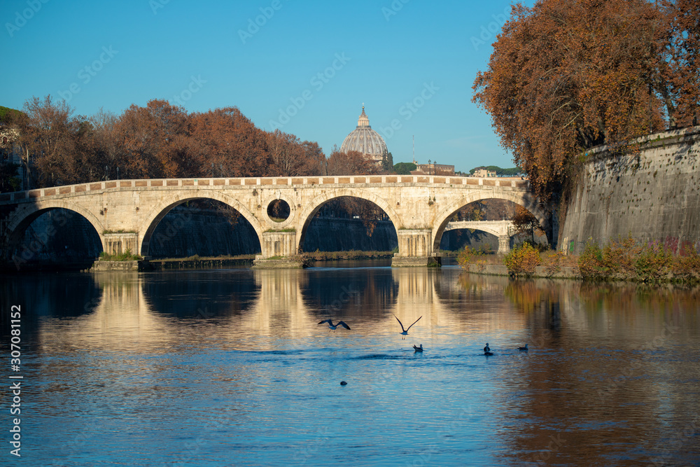 Les ponts de Rome en hiver