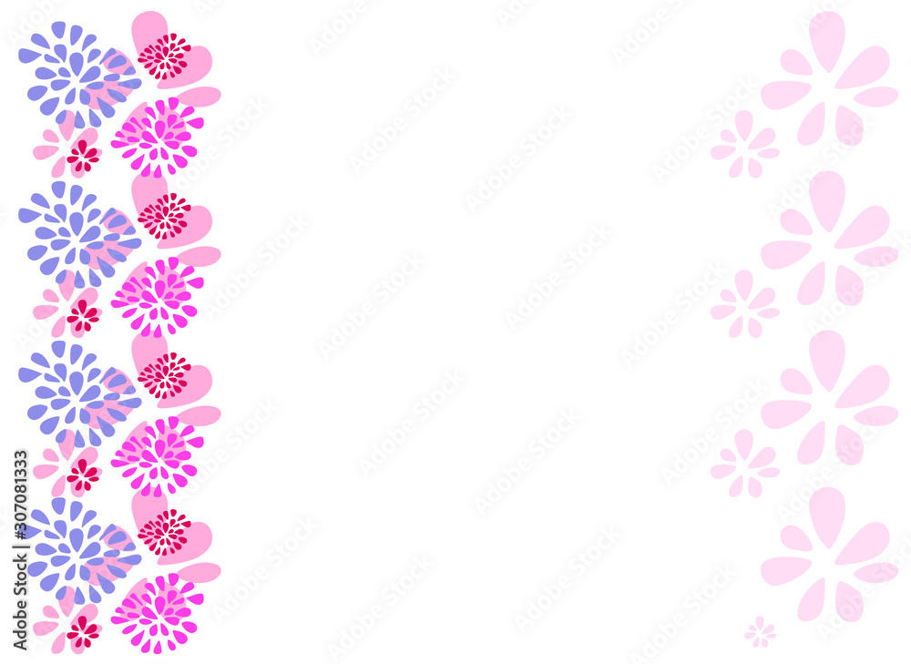 abstract simple background with flowers (pink, purple, blue), vector illustration abstract simple background with flowers (pink, purple, blue), vector illustration