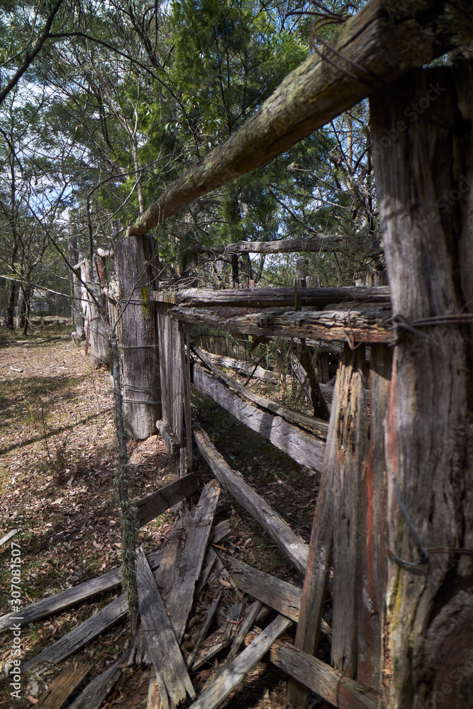 Abandoned stock yards near Braidwood, New South Wales, Australia