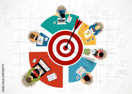 Flat design illustration concepts for business analysis and planning, consulting, team work, project management, financial report and strategy . Concepts web banner and printed materials.