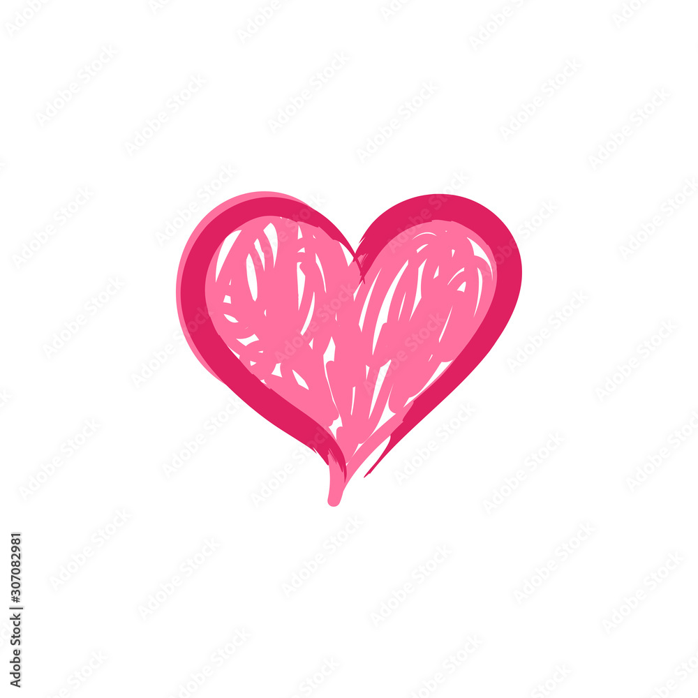 Hand drawn heart illustration. Love symbol doodle. Hand drawn heart illustration. Love symbol doodle.