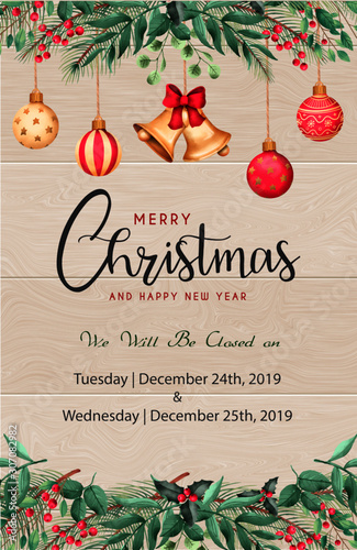 ready to print christmas banner vertical christmas office use business hours federal holidays poster greeting cards headers