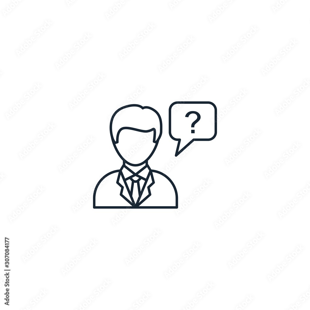 Fototapeta premium hr questions creative icon. line multicolored illustration. From Human Resources icons collection. Isolated hr questions sign on white background