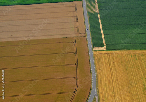 Ecouis, France - july 7 2017 : aerial picture of the landscape photo