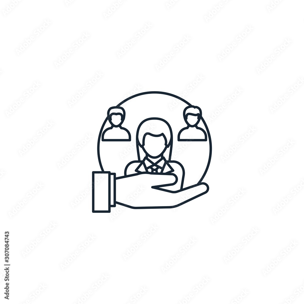 hr recruiter creative icon. line multicolored illustration. From Human Resources icons collection. Isolated hr recruiter sign on white background