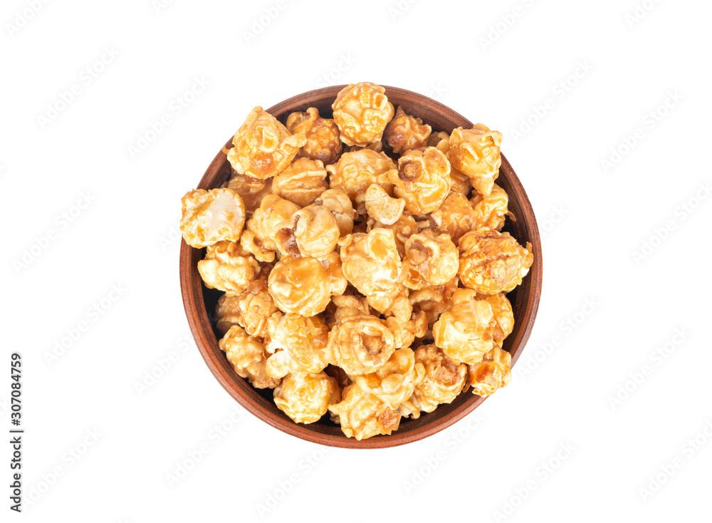 Caramel popcorn in bowl Caramel popcorn in bowl