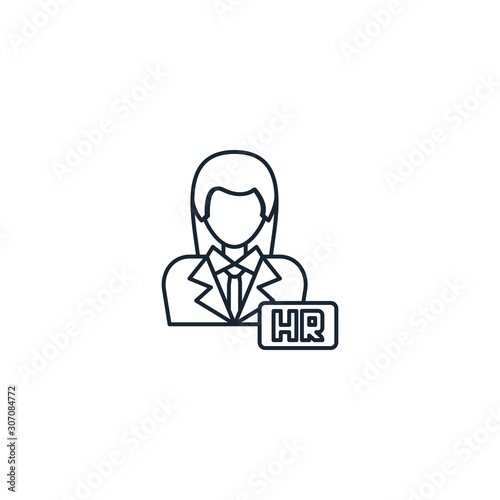 hr manager creative icon. line multicolored illustration. From Human Resources icons collection. Isolated hr manager sign on white background