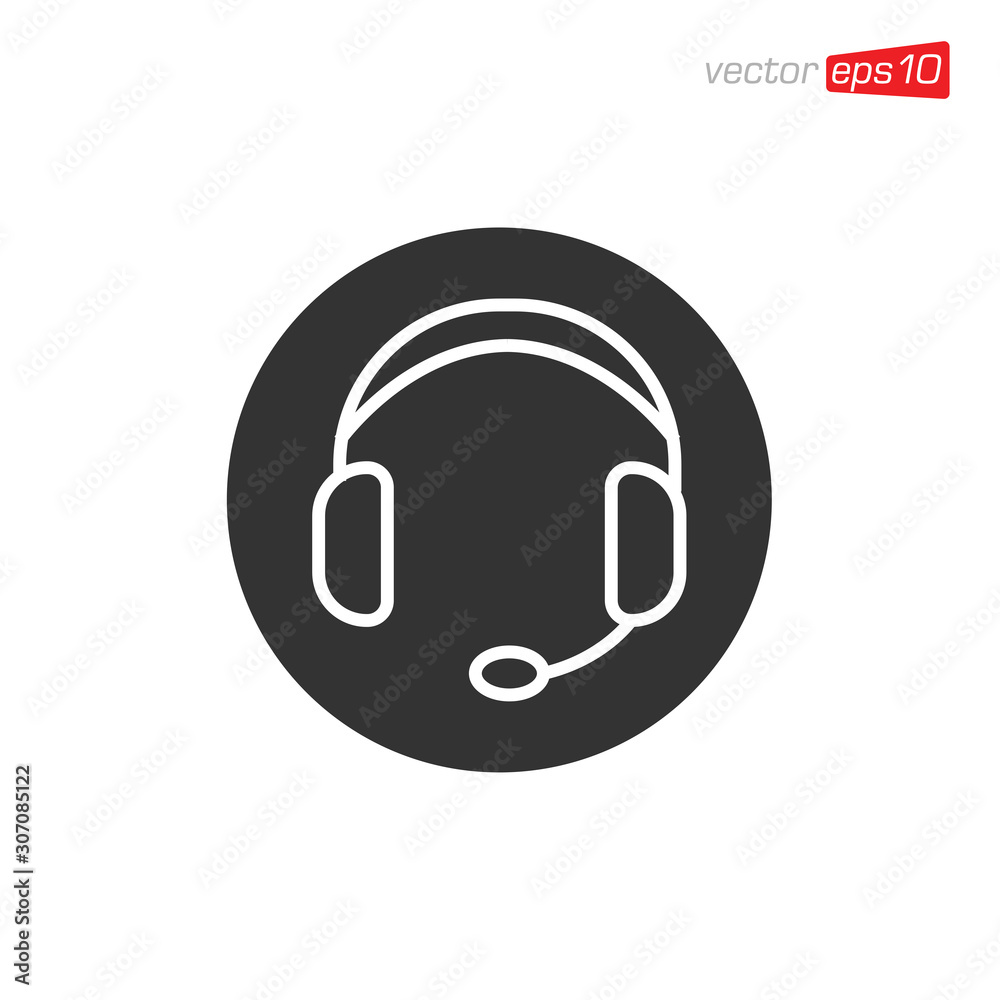 Headphone Icon Design Vector Template Headphone Icon Design Vector Template