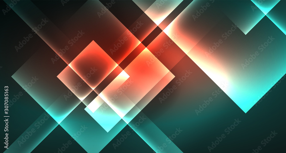 Neon geometric abstract background in hipster style on light background. Space retro design. Color geometric pattern. Square shape abstract background. Neon geometric abstract background in hipster style on light background. Space retro design. Color geometric pattern. Square shape abstract background.