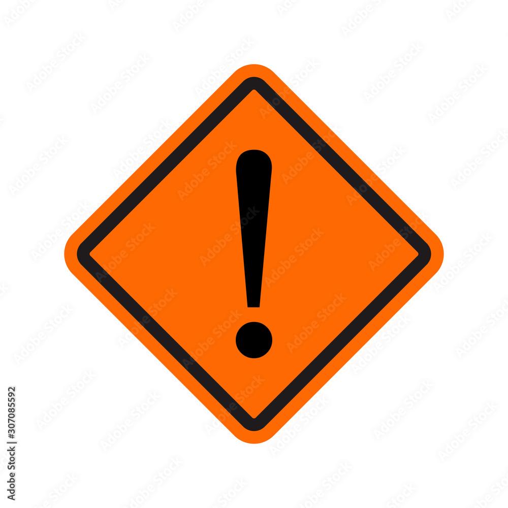 Hazard warning attention sign - stock vector, Warning, stop sign icon with exclamation mark - for stock. Hazard warning attention sign - stock vector, Warning, stop sign icon with exclamation mark - for stock.