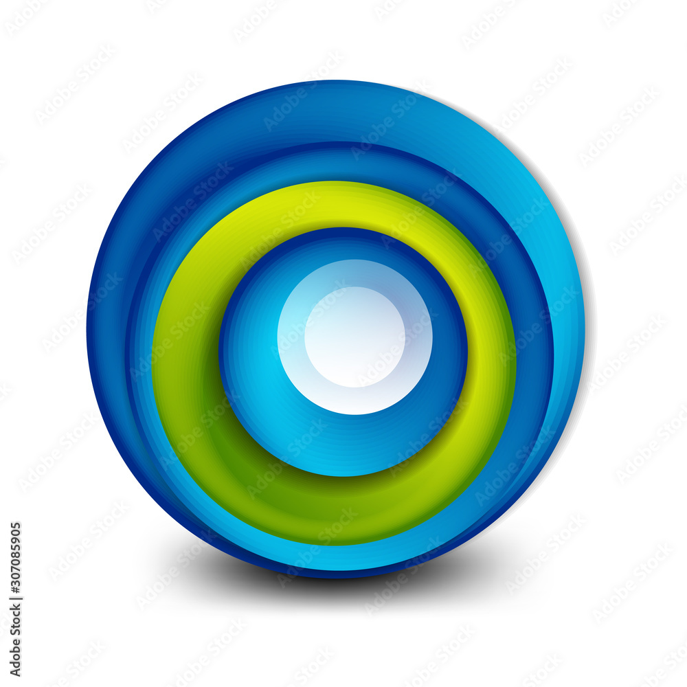 Vector swirl circle banner, 3d style abstract sphere or round shape icon or background templates. Vector Illustration For Wallpaper, Banner, Background, Card, Book Illustration, landing page