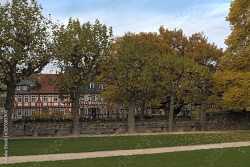 historic castle terrace in frankfurt hoechst in autumn germany4
