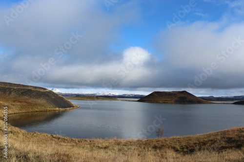 Skutustadir pseudo craters in Myvatn Iceland