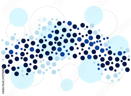 abstract simple background with blue circles, vector illustration